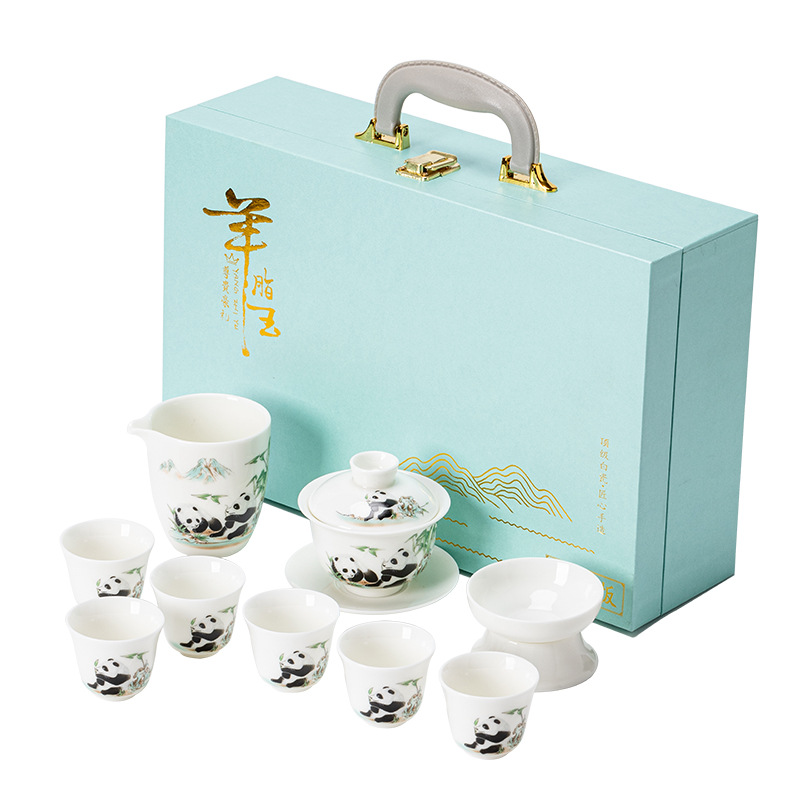 茶具套装全套礼盒送礼德化白瓷羊脂玉茶具轻奢高档茶具商务伴手礼