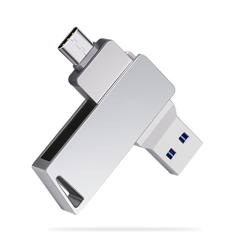 手机U盘type-c旋转车载优盘usb3.0高速金属u盘