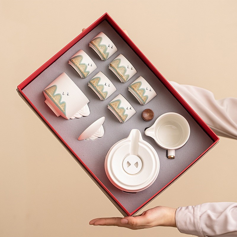新中式泡茶自动茶壶功夫茶具套装高档轻奢礼盒装自动茶具礼品定制