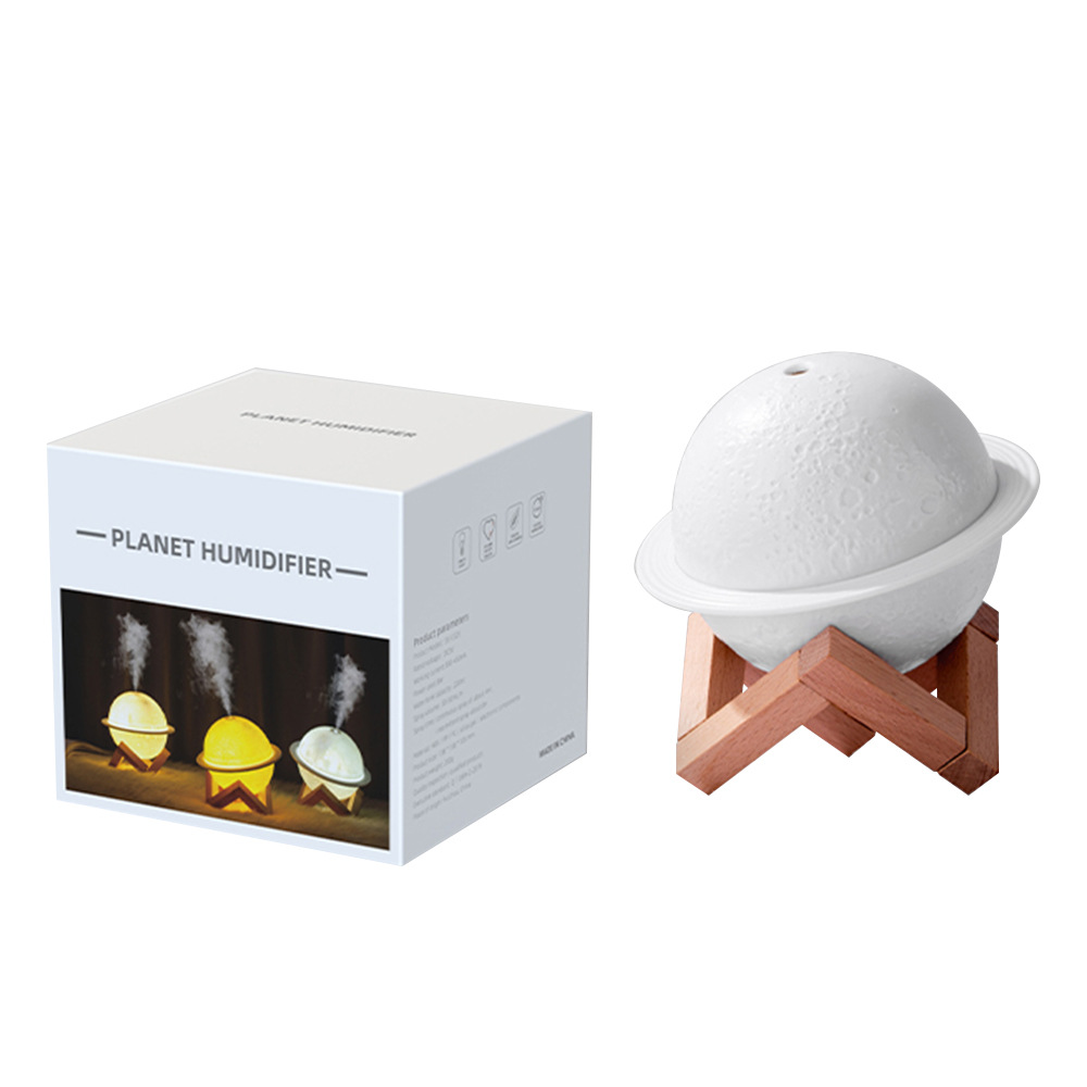 星球装饰摆件加湿器USB家用车载加湿器大雾量星球氛围灯加湿器